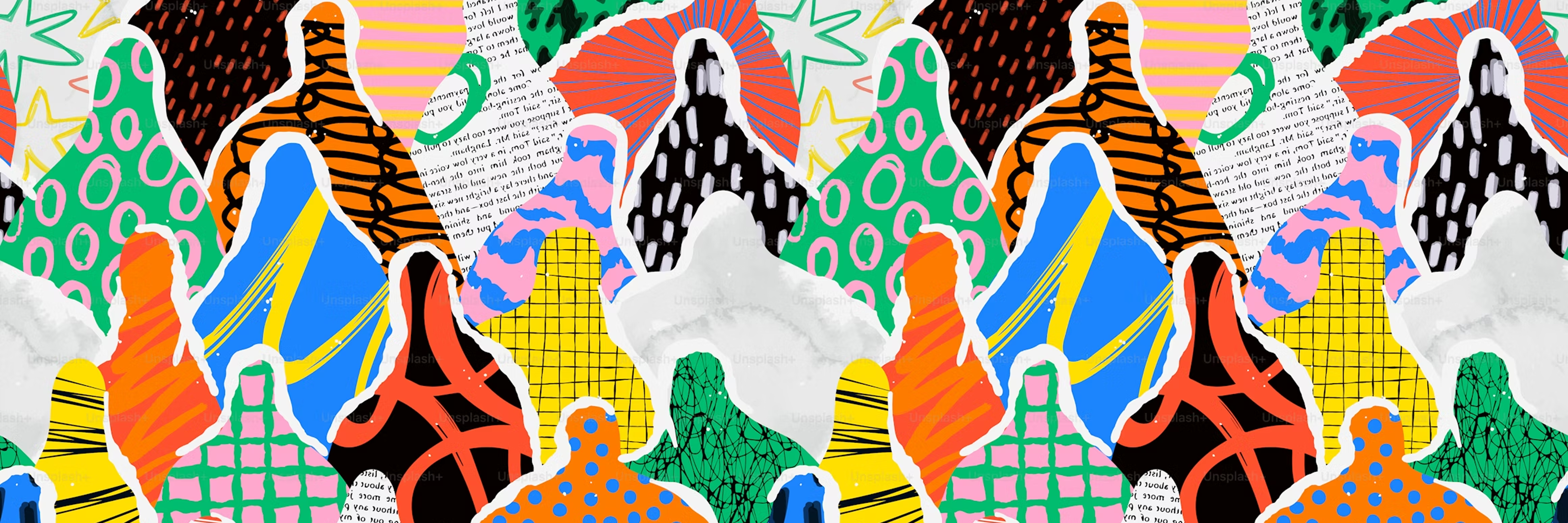 Colorful abstract collage illustration